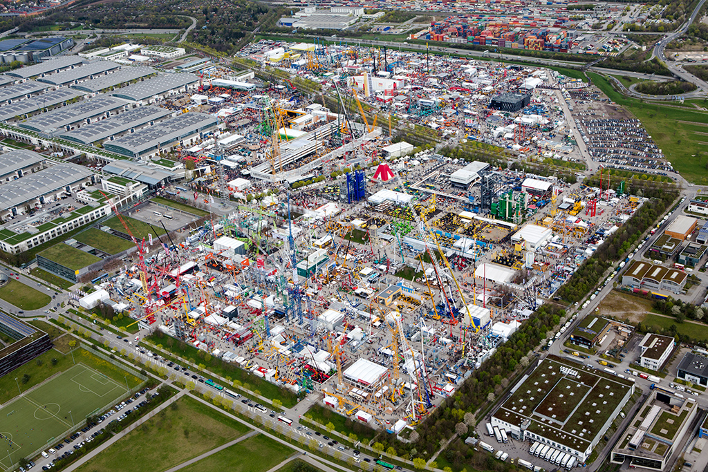An Aerial view of the exhibition hall during Bauma