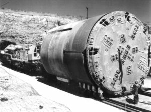 A Tunnel Boring machine used to clear a tunnel path for the construction of a subway route
