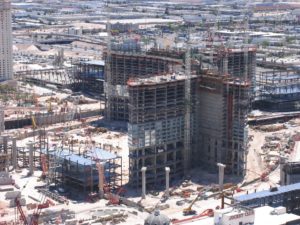 The notorious skyline of Las Vegas loses its impact when bombarded with construction