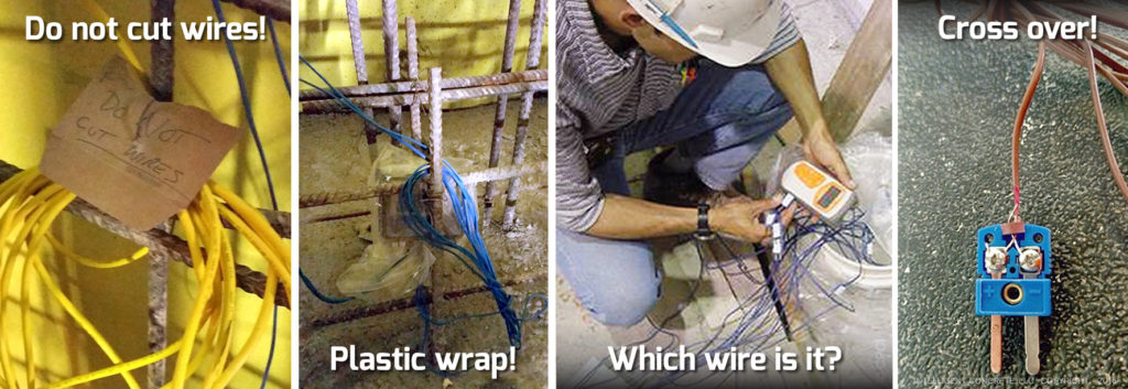 Practical problems of wired temperature/maturity loggers