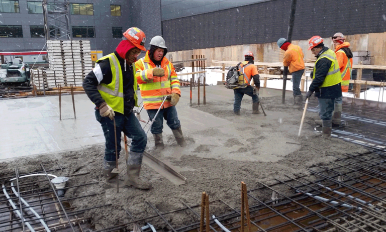Pouring and curing concrete during winter