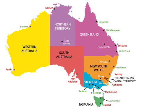 Map of Australia by Geographic Region