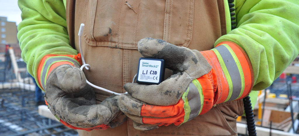 Holding SmartRock on the Jobsite during winter