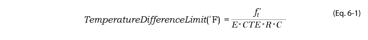 allowable temperature difference limit