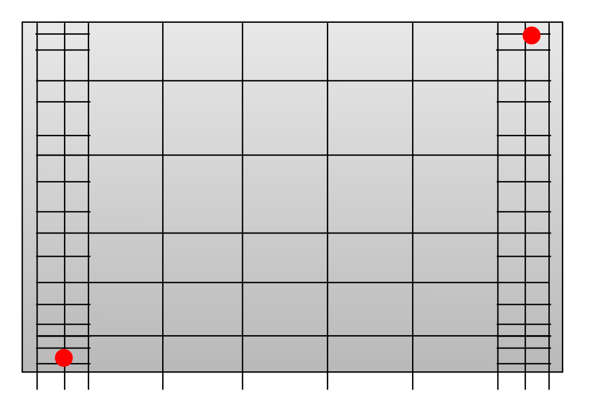 Location of maturity monitoring in vertical elements