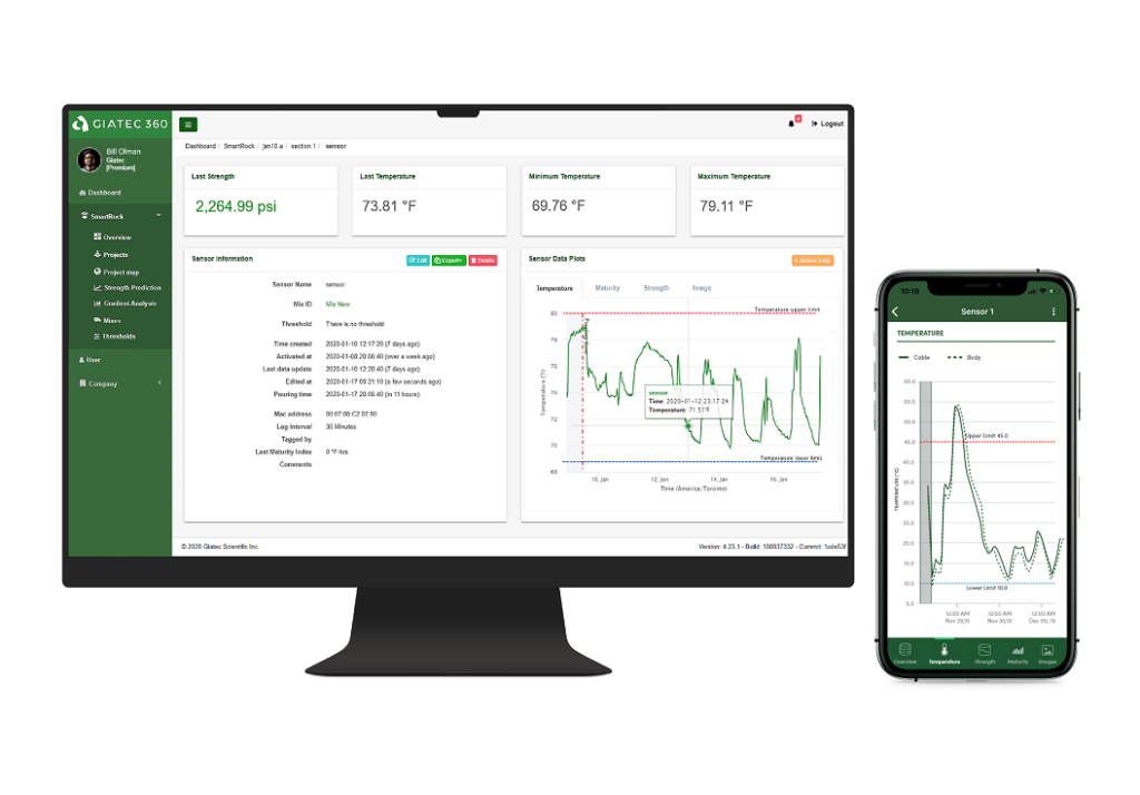 SmartRock® | Concrete Temperature and Strength Maturity Sensor