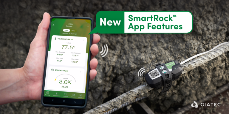Smartrock™ Mobile App Update Provides Contractors In-depth View Of Concrete Testing Data