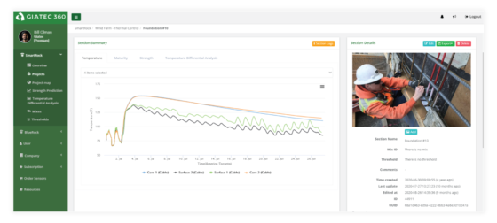 Giatec 360™ | Cloud-Based Dashboard for Monitoring Concrete Pours