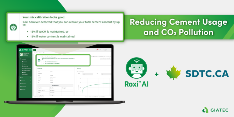 Giatec® Reduces Cement Usage and CO2 Pollution with Backing from Sustainable Development Technology Canada