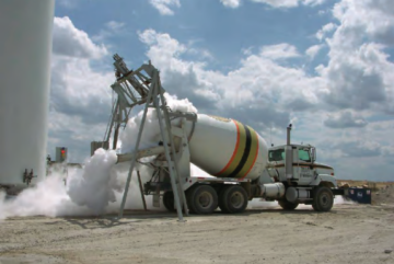 Figure 2.3 Cooling fresh concrete with liquid nitrogen