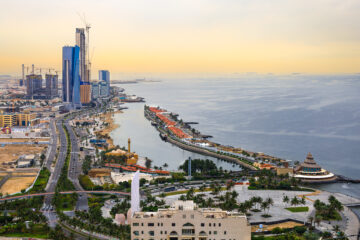 jeddah saudi arabia jan 1 2024 skyline arial