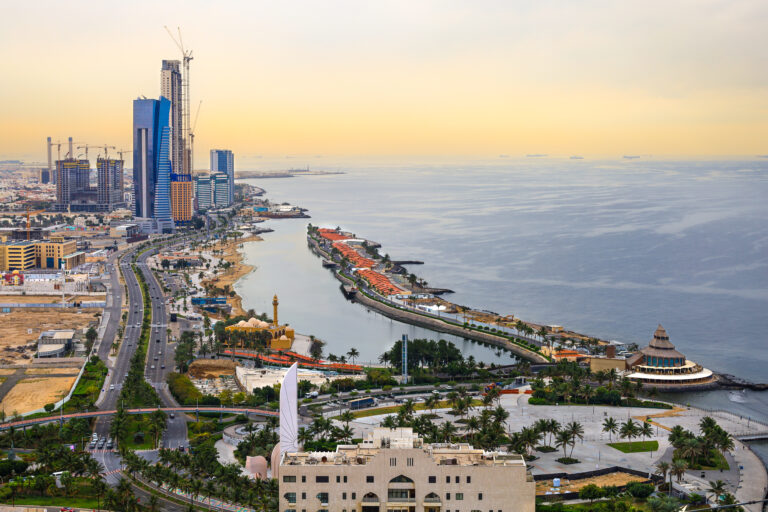jeddah saudi arabia jan 1 2024 skyline arial