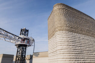 Modern construction of 3D houses. printed house using a 3D printer.