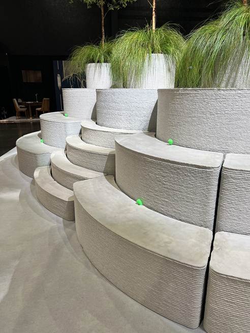 Detail of 3D printed Island Steps, build with Versarien's trademarked product Cementene. 