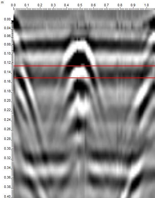 Figure 1-B. 0.7 m slice view from edge A - Slab section view